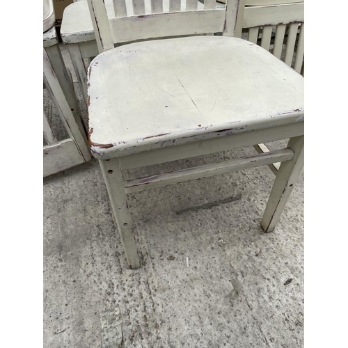 2456 - TEN SHABBY CHIC DINING CHAIRS