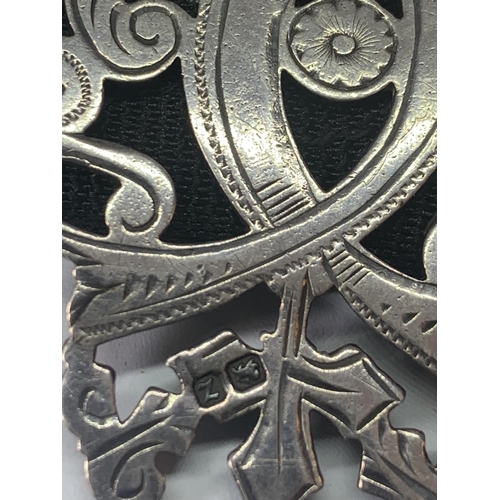 696 - A HALLMARKED BIRMINGHAM SILVER NURSES BELT BUCKLE