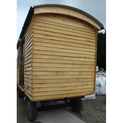 108 - A SHEPHERD'S HUT-CLAD IN OAK -75 MIL KINGSPAN INSULATION - SOFA BED -UNIT & WORK TOP +VAT