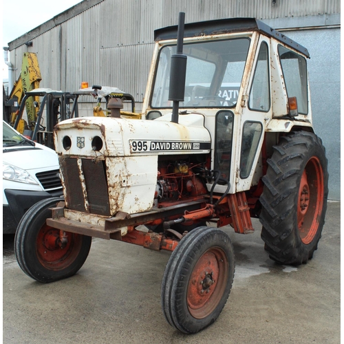 111 - DAVID BROWN 995 TRACTOR  STARTS & RUNS KEY IN OFFICE NO VAT