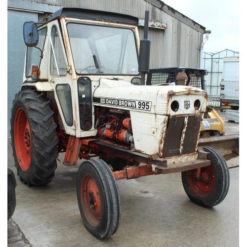 111 - DAVID BROWN 995 TRACTOR  STARTS & RUNS KEY IN OFFICE NO VAT