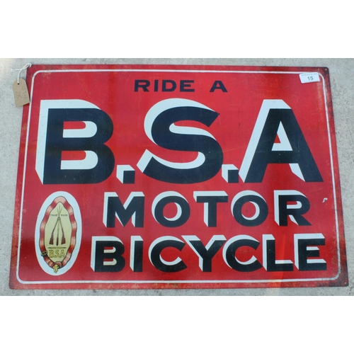 15 - B.S.A.TIN  SIGN - NO VAT