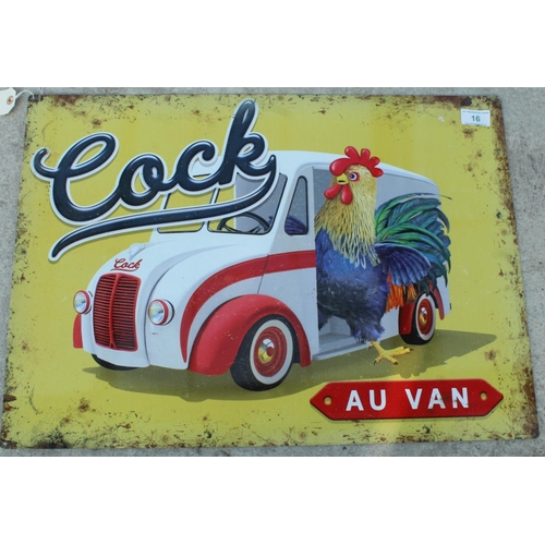 16 - COCK AU VAN TIN SIGN -NO VAT