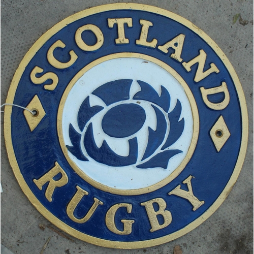 19 - CAST IRON SCOTLAND RUGBY SIGN NO VAT