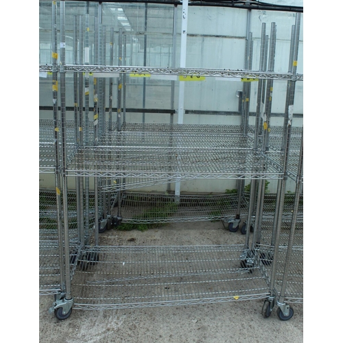 56 - 3 TROLLEYS  SOME WITH A/F BOTTOM SHELVES  NO VAT