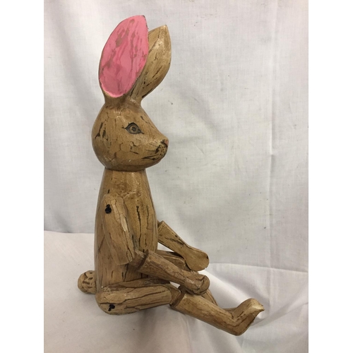 55 - A WOODEN SHELF PUPPET RABBIT