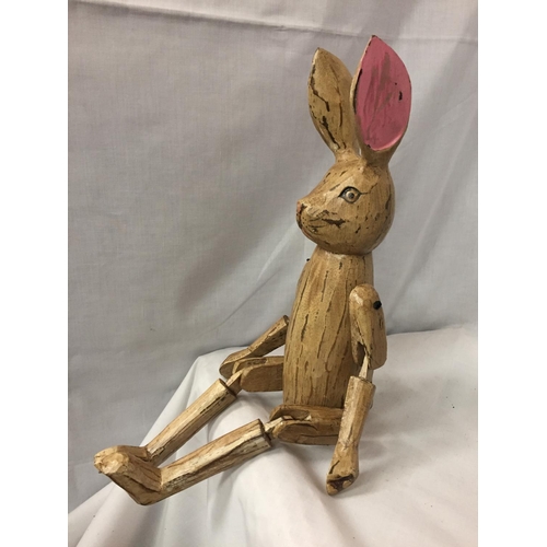 55 - A WOODEN SHELF PUPPET RABBIT