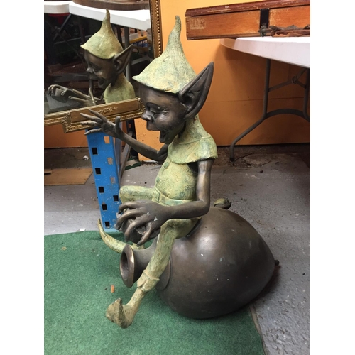 40 - A LARGE BRONZE FIGURE OF A PIXIE