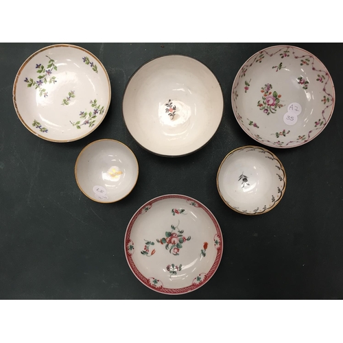 60 - SIX PIECES OF 18TH/19TH CENTURY ENGLISH PORCELAIN DISHES