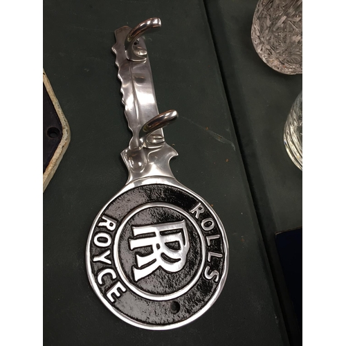 62 - A CHROME ROLLS ROYCE KEY HOLDER