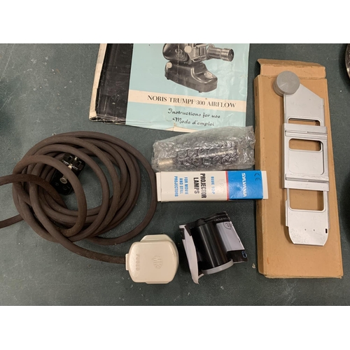205 - A VINTAGE 'NORIS TRUMPF 300 AIRFLOW' SLIDE PROJECTOR TO INCLUDE CARRY CASE AND ACCESSORIES