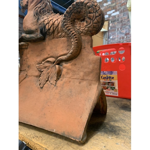 239 - A JANUS HORSE SEA SERPENT RIDGE TILE H:54CM