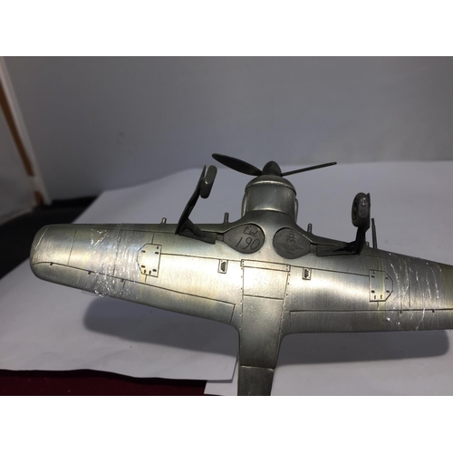 409 - A BOXED PEWTER MODEL GERMAN WW2 AEROPLANE 'FOCKE-WULF FW 190'