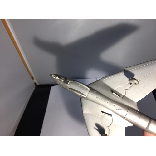 414 - A BOXED PEWTER MODEL 1951 BRITISH RAF TRANSONIC JET AEROPLANE 'HAWKER HUNTER F6'