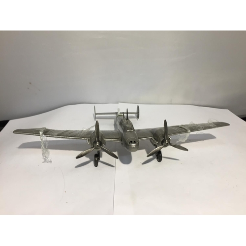 417 - A BOXED PEWTER MODEL 1930s GERMAN WW2 FIGHTER BOMBER AEROPLANE 'MESSERSCHMITT 110'