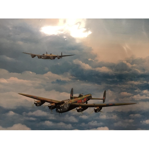 423 - A MOUNTED PRINT BY BARRY PRICE 'LANCASTERS'