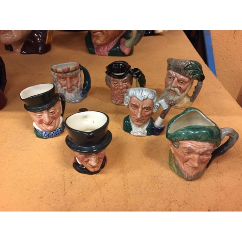438 - SEVEN SMALL ROYAL DOULTON TOBY JUGS TO INCLUDE 'NEPTUNE' AND 'ROBINSON CRUSOE'