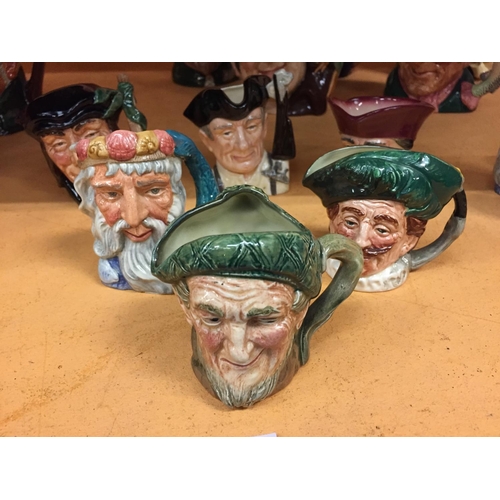 439 - SIX ROYAL DOULTON TOBY JUGS TO INCLUDE 'OWD MAC' AND 'NEPTUNE'
