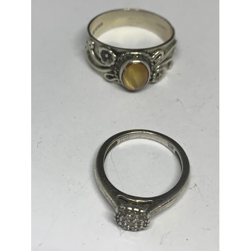 583 - FIVE VARIOUS SILVER RINGS