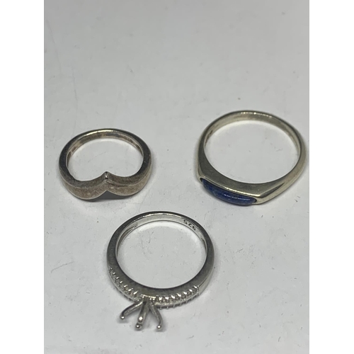 583 - FIVE VARIOUS SILVER RINGS