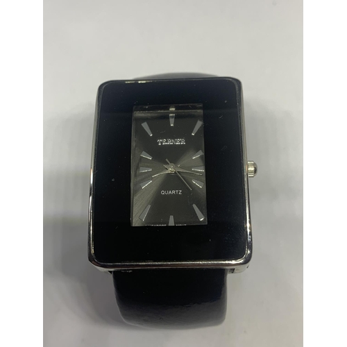 599 - A TERNER QUARTZ BANGLE STYLE WRIST WATCH SEEN WORKING BUT NO WARRANTY