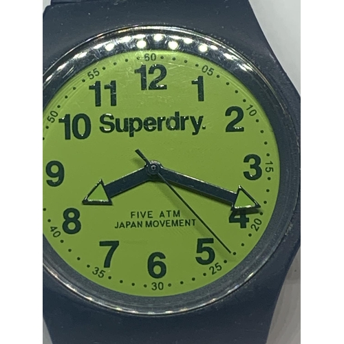 601 - A SUPERDRY WRIST WATCH SEEN WORKING BUT NO WARRANTY