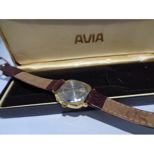 615 - A BOXED AVIA WRIST WATCH SEEN IN WORKING ORDER BUT NO WARRANTY