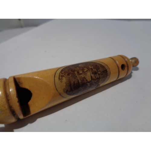 630 - A MAUCHLINE WARE WOODEN WHISTLE