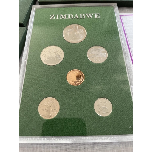 672 - A 1980 PROOF COINAGE OF ZIMBABWE X 3 SETS