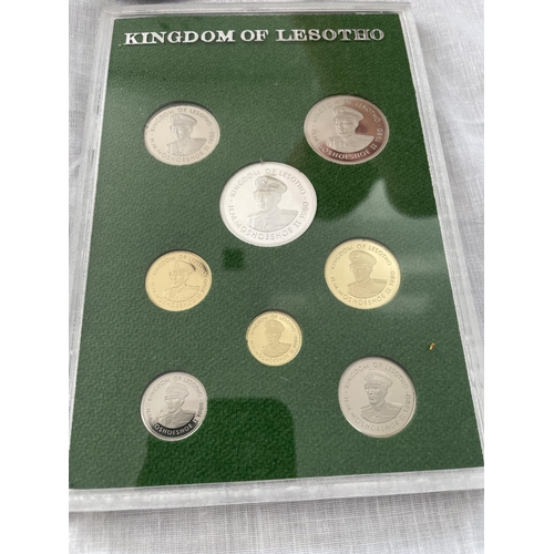 673 - A 1980 PROOF COINAGE OF LESOTHO X 2 SETS