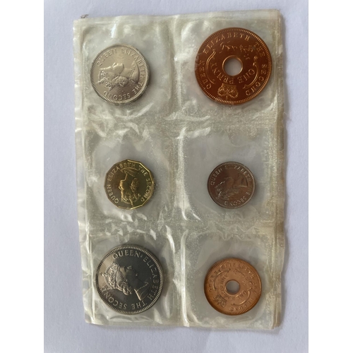 675 - A 1959 NIGERIA PROOF SET OF SIX COINS .