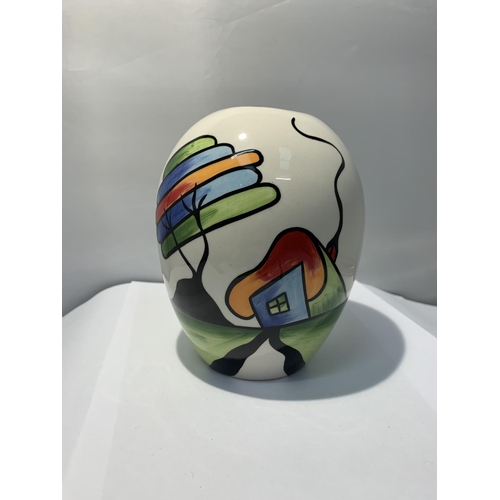 708 - A SIGNED LORNA BAILEY FANTASIA COTTAGE VASE