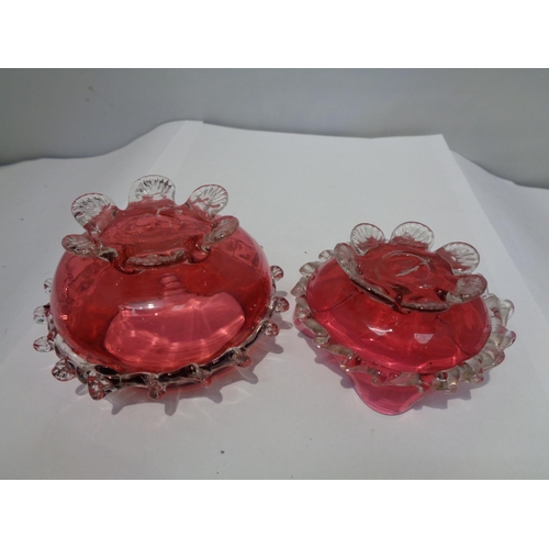 750 - TWO CRANBERRYWARE BOWLS