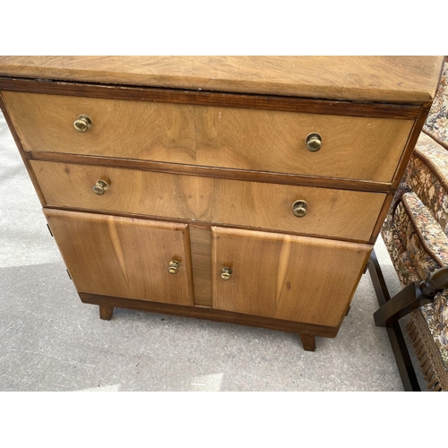 2449 - A SMALL WALNUT BUREAU, 29