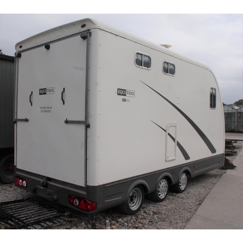 134 - AN EQUINOX TRIPLE AXLE PROFESSIONAL CONVERSION TO A GLAMPING TRAILER WITH SPACE FOR A HARLEY DAVIDSO... 