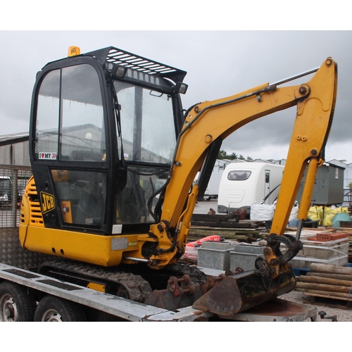 163 - 1999 JCB 8014 MINI DIGGER INCLUDING IFOR WILLIAMS PLANT TRAILER 1.5 TONNE 2739 HOURS TWO OWNERS SOLD... 