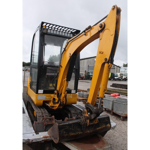 163 - 1999 JCB 8014 MINI DIGGER INCLUDING IFOR WILLIAMS PLANT TRAILER 1.5 TONNE 2739 HOURS TWO OWNERS SOLD... 