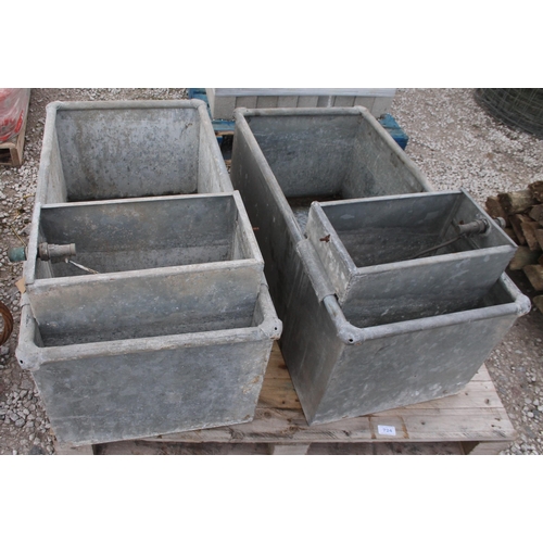 724 - 2 WATER TROUGHS NO VAT