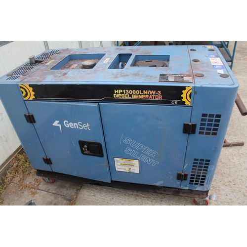 325 - GEN SET SUPER SILENT GENERATOR WELDER 15KVA-350AMP KEYS TO BE COLLECTED FROM THE PAY OFFICE NO VAT