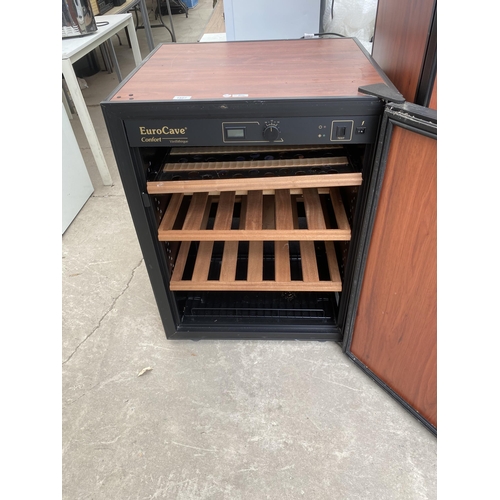 1897 - AN UNDERCOUNTER WOODEN EFFECT EUROCAVE CONFORT VIEILLITHEQUE BOTTLE FRIDGE