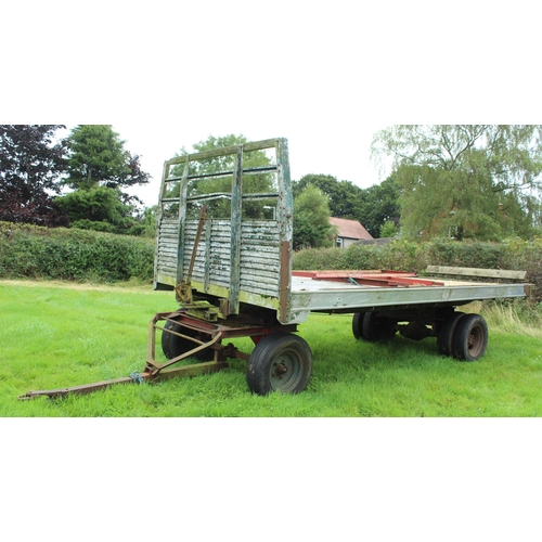 105A - A FOUR WHEELED FLAT BED TRAILER WITH ALUMINIUM  FLOOR  21' LONG  7' WIDE + VAT