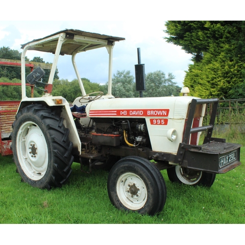 107 - DAVID BROWN 995 TRACTOR REGISTRATION NUMBER HAX 291L  + VAT