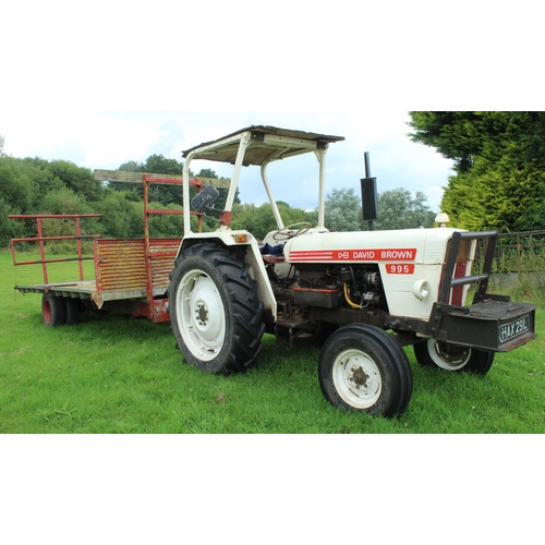 107 - DAVID BROWN 995 TRACTOR REGISTRATION NUMBER HAX 291L  + VAT