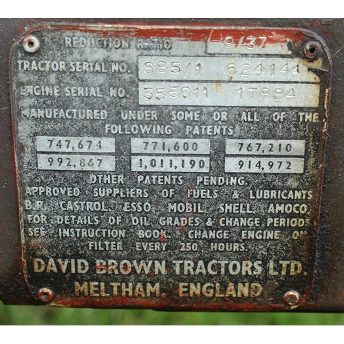 109 - DAVID BROWN 885 TRACTOR  + VAT