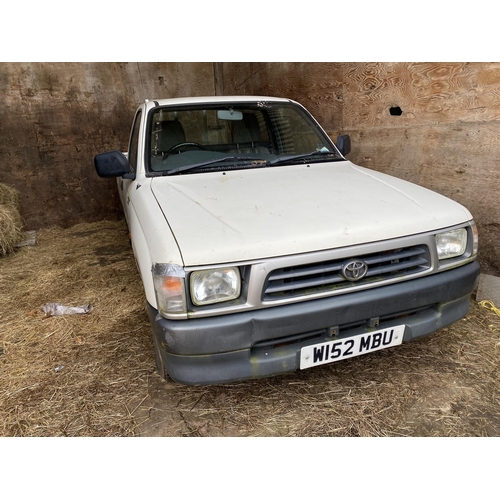 115 - TOYOTA PICK-UP TAXED & TESTED
REGISTRATION NUMBER W152 MBU   + VAT