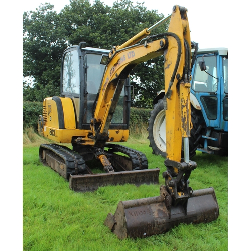 118 - JCB  803 DIGGER WITH 3 BUCKETS VGC   NO VAT