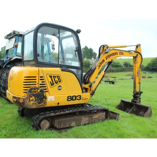 118 - JCB  803 DIGGER WITH 3 BUCKETS VGC   NO VAT