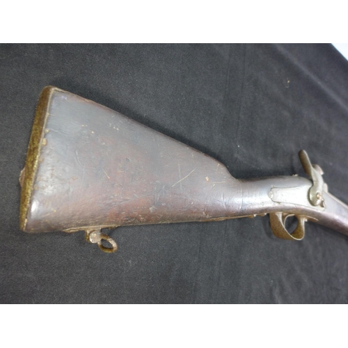 302 - A PERCUSSION CAP 19TH CENTURY CONTINENTAL BLUNDER BUSS, 53CM BARREL, HAMMER SPRING A/F