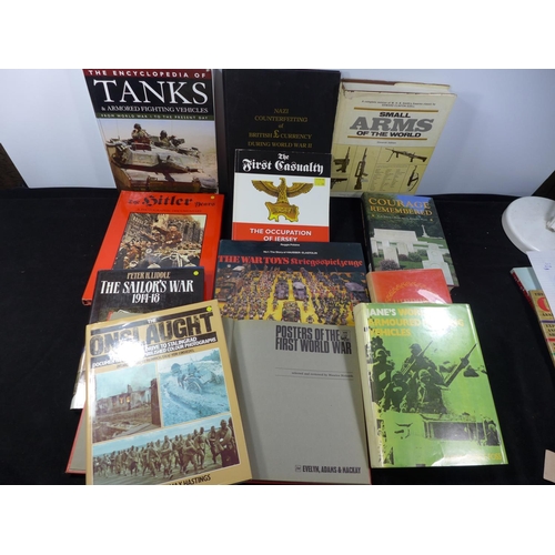 321 - SIXTEEN ASSORTED BOOKS ON NAZI GERMANY, JERSEY OCCUPATION, TANKS, POSTERS ETC