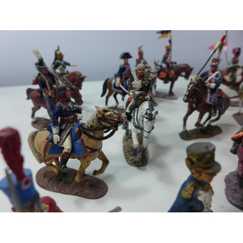 349 - TWENTY SIX HAND PAINTED DEL PRADO NAPOLEONIC WAR FIGURES TO INCLUDE NAPOLEON, LANCERS ETC